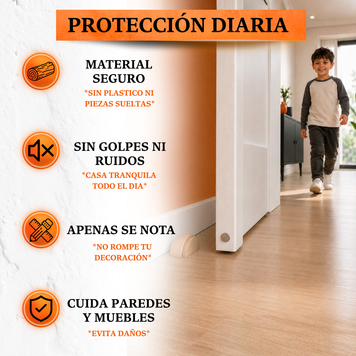 Instalación tope de puerta adhesivo Cerramatic sin taladro