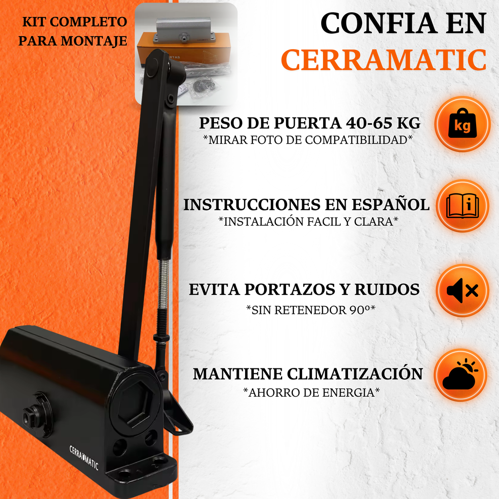 Detalle del brazo del cierrapuertas M-200 Cerramatic