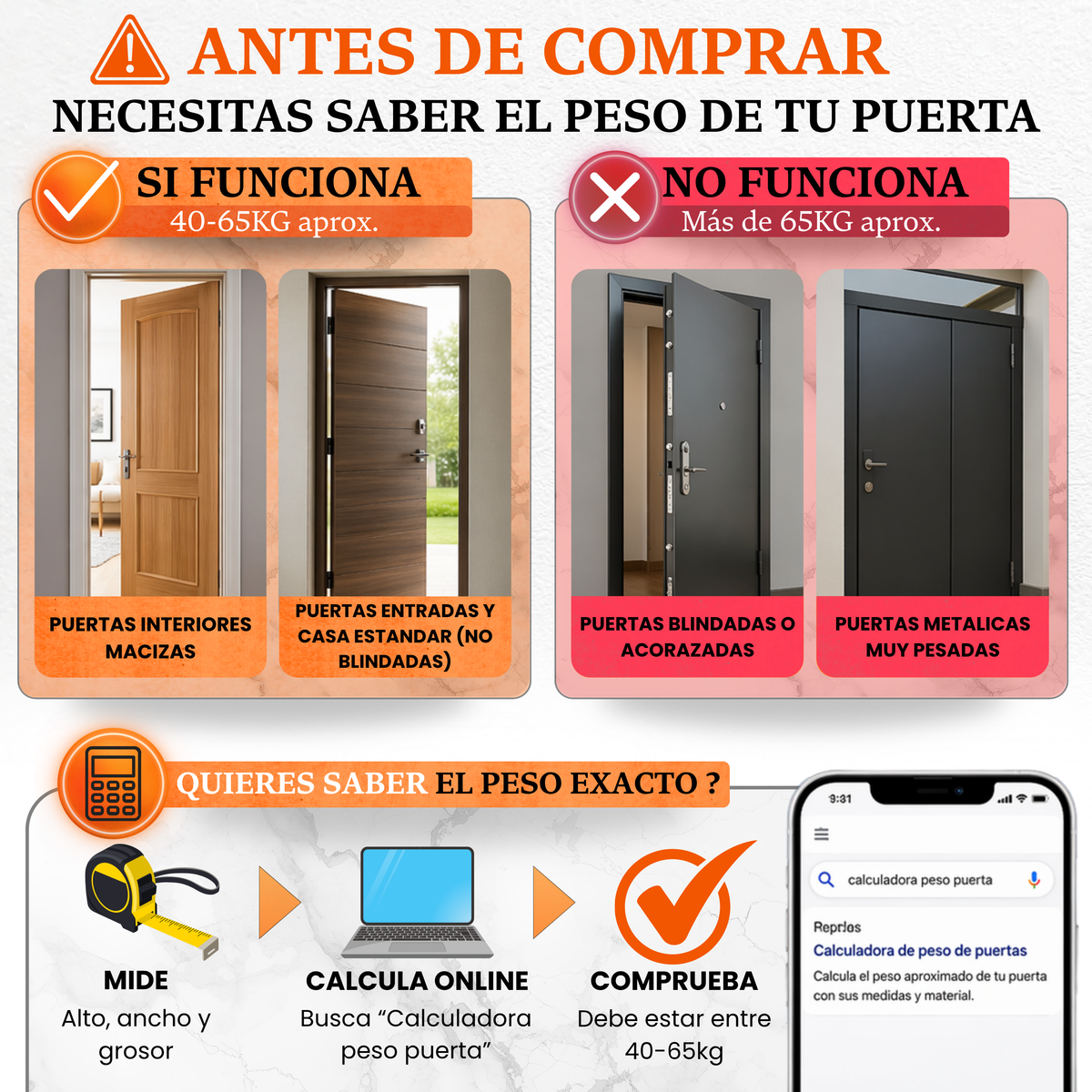 Cierrapuertas M-200 instalado en puerta de entrada