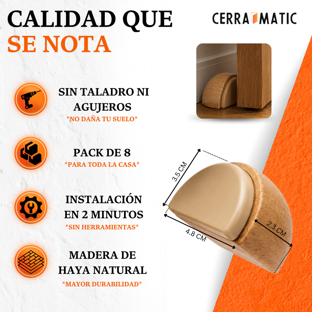 Tope de suelo adhesivo Cerramatic detalle de fijación